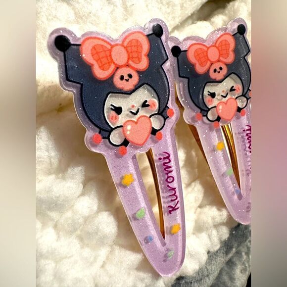 New Sanrio Kuromi Hair Accessories – 2 pcs Hair Clips - Picture 5 of 16